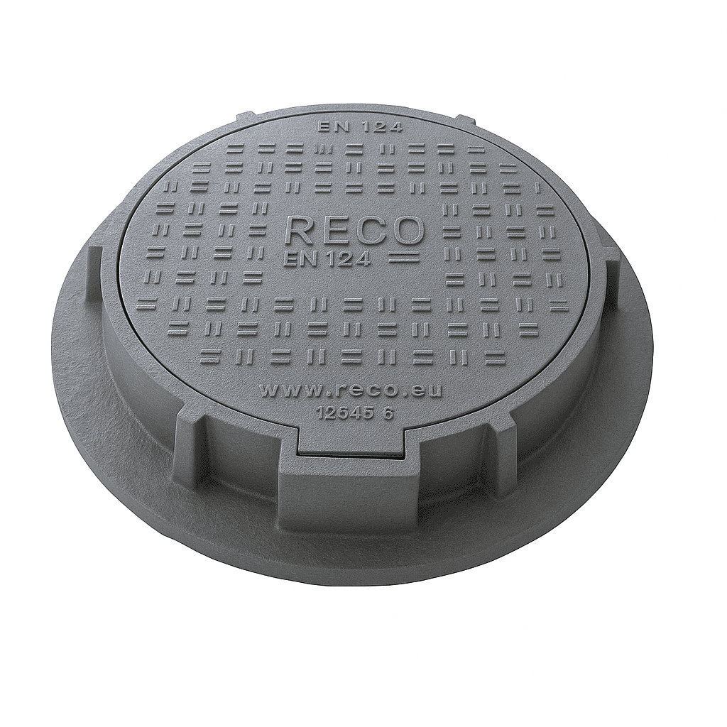 CAPAC COMPOZIT ROTUND – RAMĂ ROTUNDĂ CU BALAMA – CLASA D400 – SMC