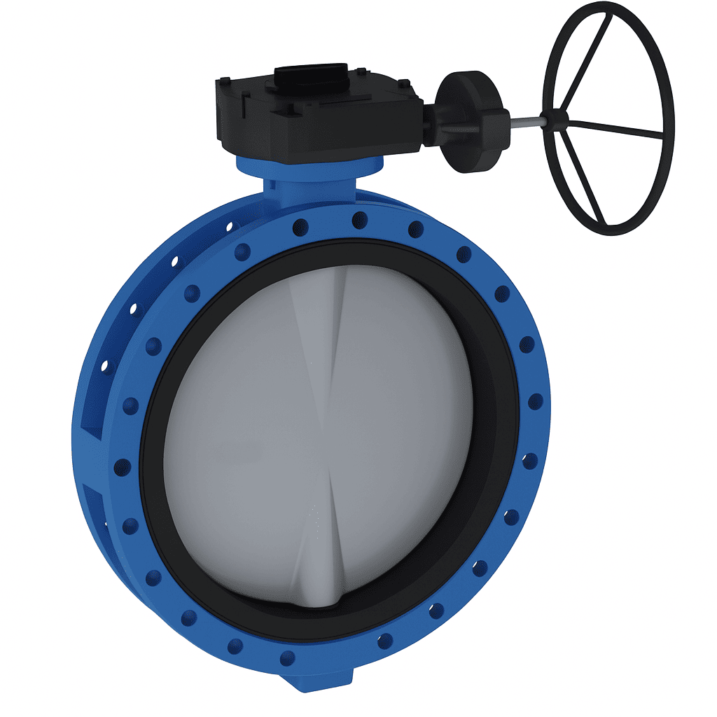 ROBINET FONTA – FLUTURE CONCENTRIC U-SECTION CU FLANȘE APA GSK, CU REDUCTOR, PN10/PN16 (90°)