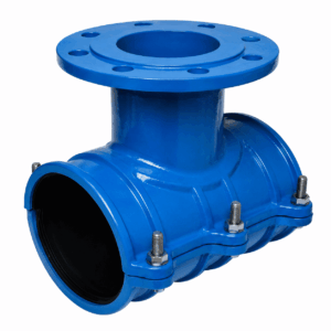 ȘA CU FLANȘĂ DIN FONTĂ PENTRU ȚEVI PE/PVC DN 90/50 MM
